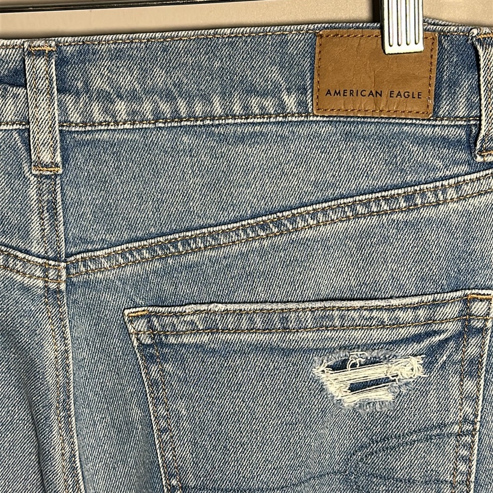 American Eagle Strigid highest rise baggy straight Ripped Blue Jeans - Picture 6 of 11